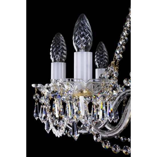 Candelabru Cristale, Sticla, Bohemia, E14, L001028CE, Crystal