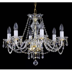 Candelabru Cristale, Sticla, Bohemia, E14, L001030CE, Crystal