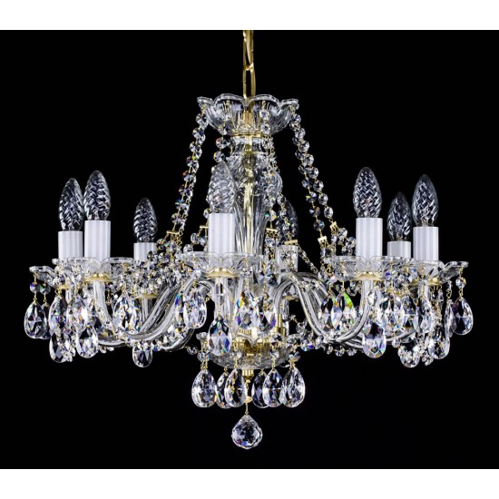 Candelabru Cristale, Sticla, Bohemia, E14, L001031CE, Crystal