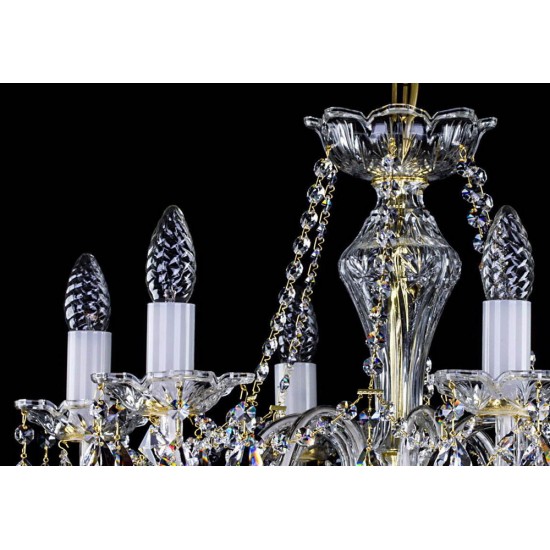 Candelabru Cristale, Sticla, Bohemia, E14, L001031CE, Crystal