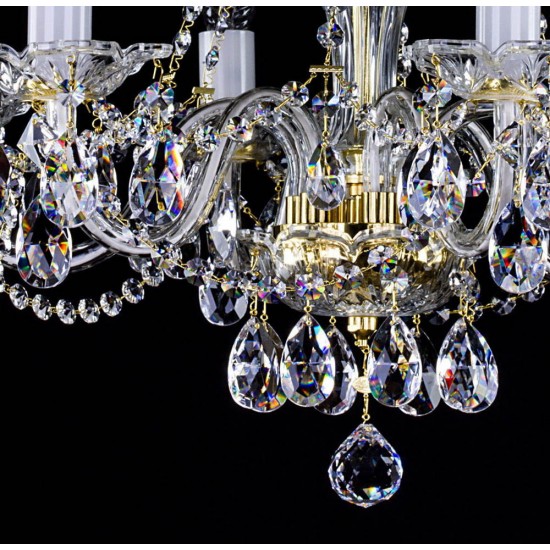 Candelabru Cristale, Sticla, Bohemia, E14, L001031CE, Crystal