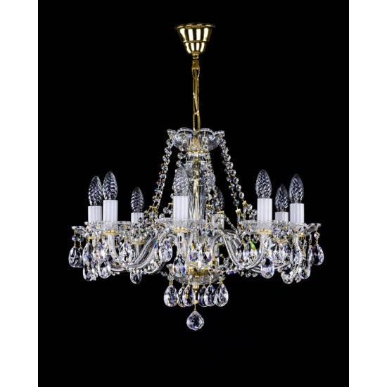 Candelabru Cristale, Sticla, Bohemia, E14, L001031CE, Crystal