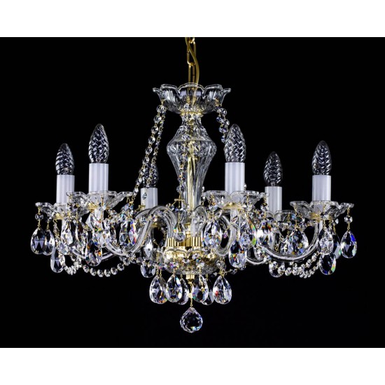 Candelabru Cristale, Sticla, Bohemia, E14, L001032CE, Crystal