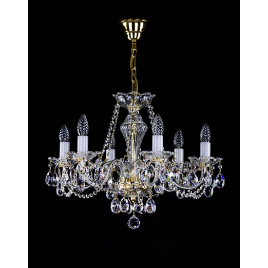 Candelabru Cristale, Sticla, Bohemia, E14, L001032CE, Crystal