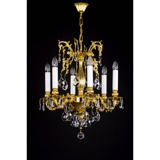 Candelabru Alama, Cristale, Bohemia, E14, L00109126CE, Crystal