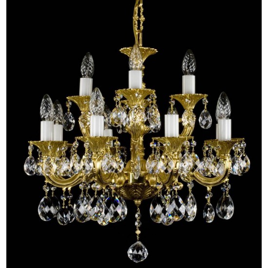 Candelabru Alama, Cristale, Bohemia, E14, L00109138CE, Crystal