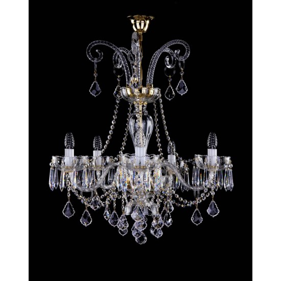 Candelabru Cristale, Sticla, Bohemia, E14, L10106040CE, Crystal