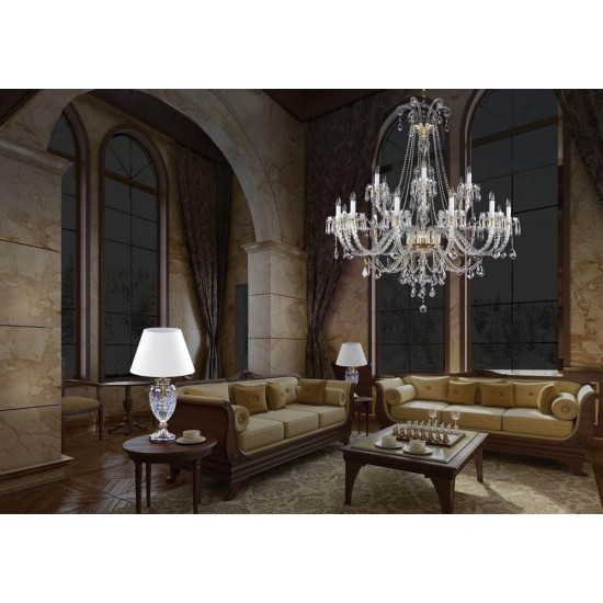 Candelabru Cristale, Sticla, Lux, Bohemia, E14, L10106041CE, Crystal