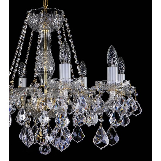 Candelabru Cristale, Sticla, Bohemia, E14, L10106048CLN, Crystal