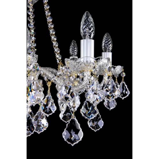 Candelabru Cristale, Sticla, Bohemia, E14, L10106048CLN, Crystal