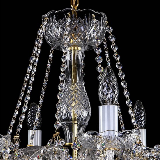 Candelabru Cristale, Sticla, Bohemia, E14, L10106048CLN, Crystal