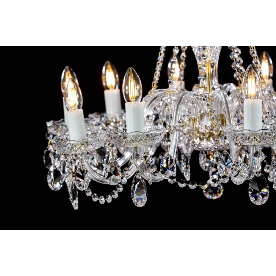 Candelabru Cristale, Sticla, Bohemia, E14, L10106056CLN, Crystal