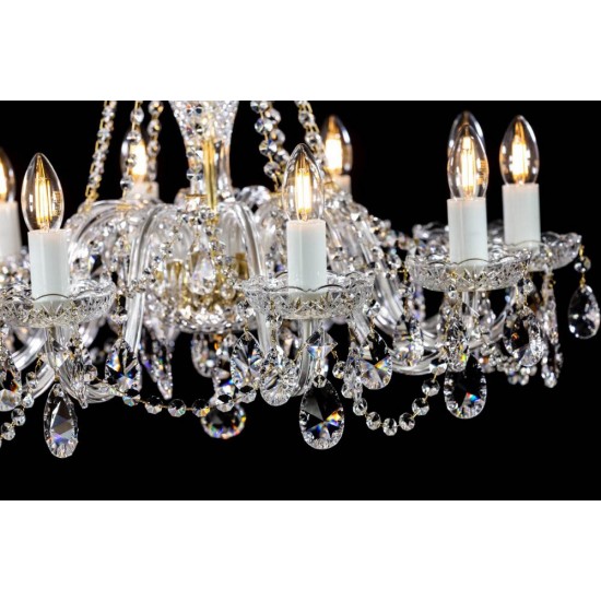 Candelabru Cristale, Sticla, Bohemia, E14, L10106056CLN, Crystal