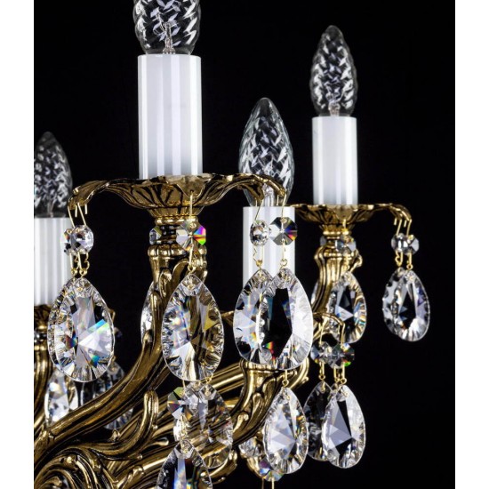 Candelabru Alama, Cristale, Bohemia, E14, L10106144CE, Crystal