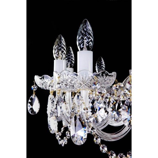 Candelabru Cristale, Sticla, Bohemia, E14, L10106417CLN, Crystal
