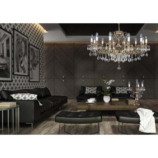 Candelabru Alama, Cristale, Large, Lux, Bohemia, E14, L10106421CE, Crystal
