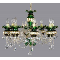 Candelabru Cristale, Bohemia, E14, L101067CE green, Crystal