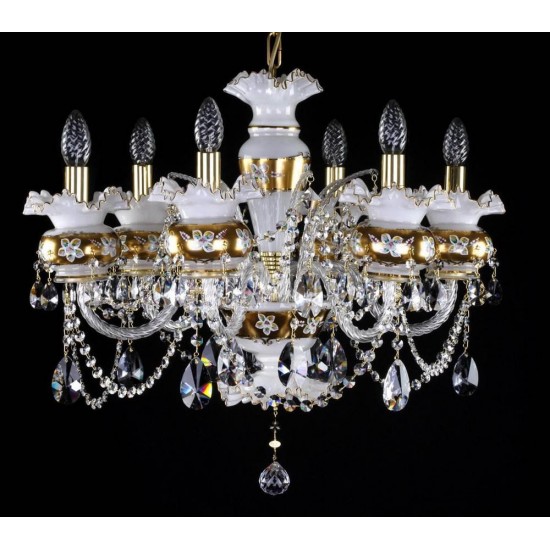 Candelabru Cristale, Bohemia, E14, L101069CE white, Crystal
