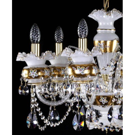 Candelabru Cristale, Bohemia, E14, L101069CE white, Crystal