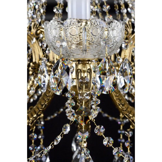 Candelabru Alama, Cristale, Bohemia, E14, L301008CE, Crystal