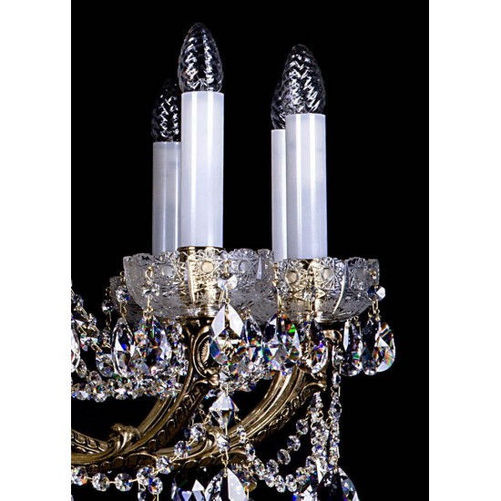 Candelabru Alama, Cristale, Bohemia, E14, L301011CE, Crystal