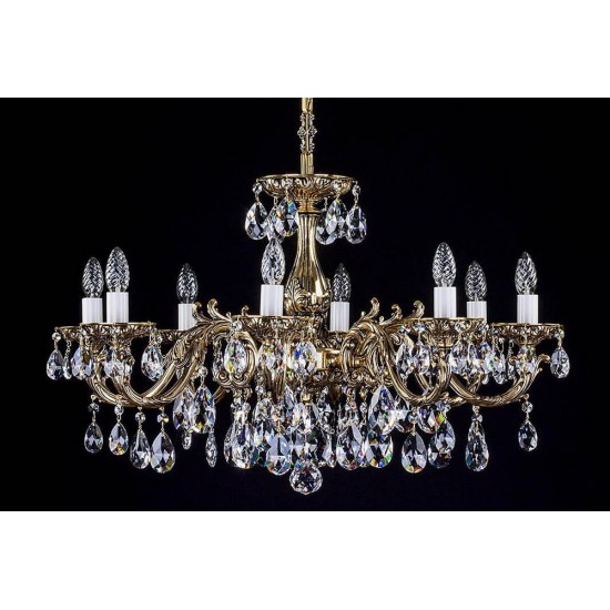 Candelabru Alama, Cristale, Bohemia, E14, L301015CE, Crystal