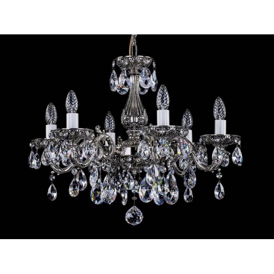 Candelabru Alama, Cristale, Bohemia, E14, L301017CE, Crystal