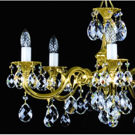 Candelabru Alama, Cristale, Bohemia, E14, L301034CE, Crystal