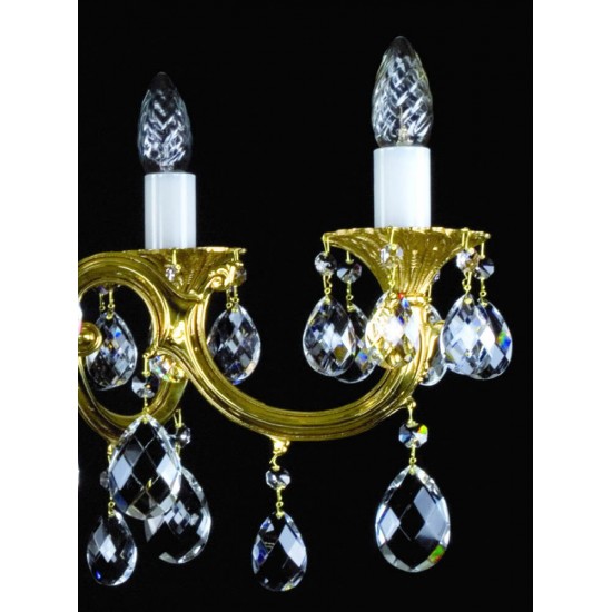 Candelabru Alama, Cristale, Bohemia, E14, L301034CE, Crystal