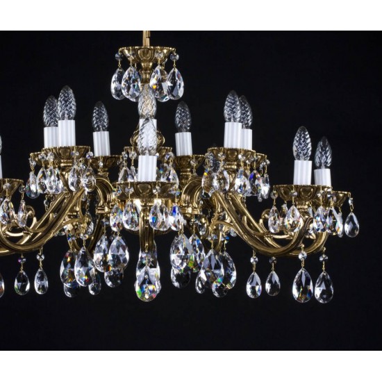 Candelabru Alama, Cristale, Bohemia, E14, L301036CE, Crystal