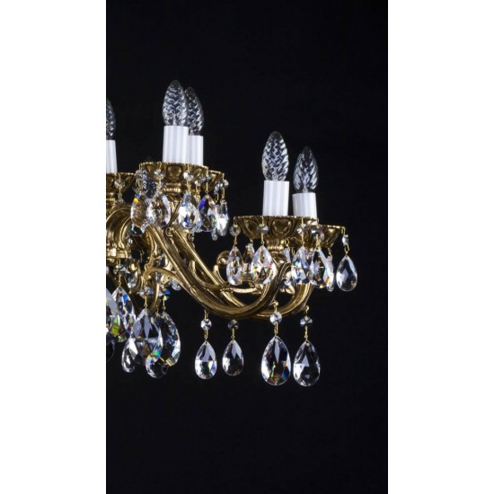 Candelabru Alama, Cristale, Bohemia, E14, L301036CE, Crystal