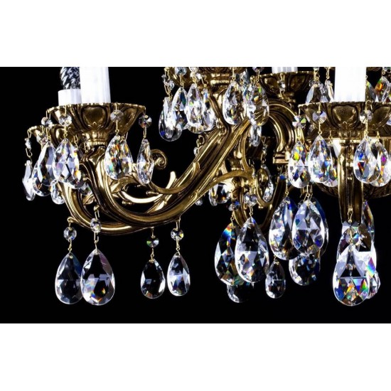 Candelabru Alama, Cristale, Bohemia, E14, L301036CE, Crystal