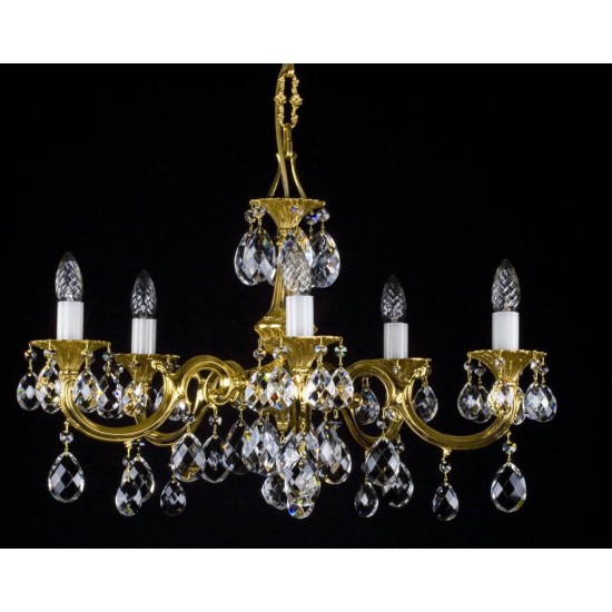 Candelabru Alama, Cristale, Bohemia, E14, L301037CE, Crystal