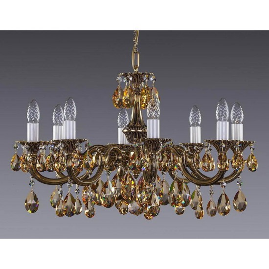 Candelabru Alama, Cristale, Bohemia, E14, L301040CE 8007, Crystal