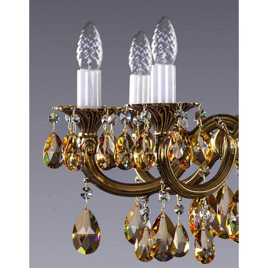 Candelabru Alama, Cristale, Bohemia, E14, L301040CE 8007, Crystal