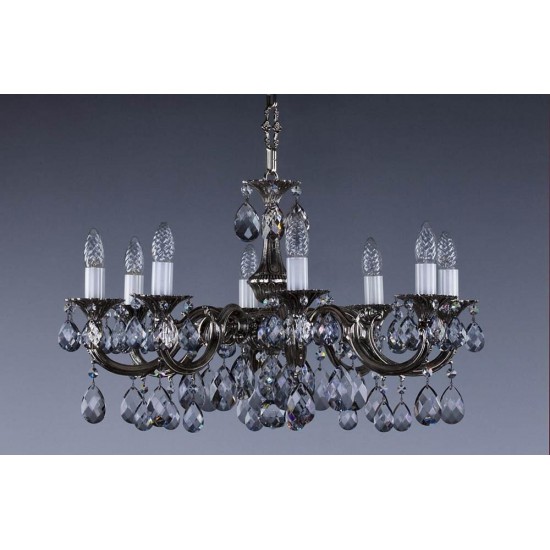 Candelabru Alama, Cristale, Bohemia, E14, L301040CE 8007, Crystal