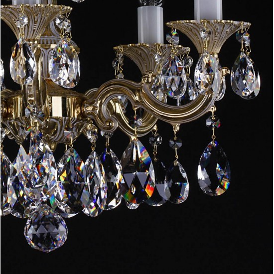 Candelabru Alama, Cristale, Bohemia, E14, L301044CE brass antique, Crystal