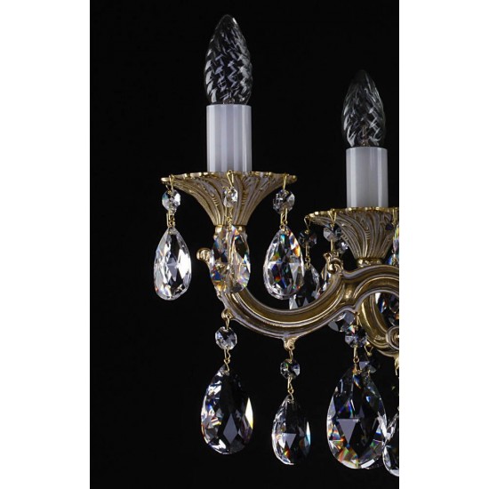 Candelabru Alama, Cristale, Bohemia, E14, L301044CE brass antique, Crystal