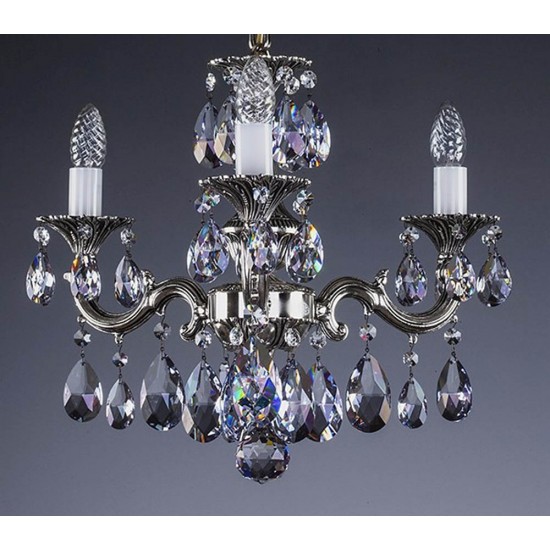 Candelabru Alama, Cristale, Bohemia, E14, L301045CE, Crystal