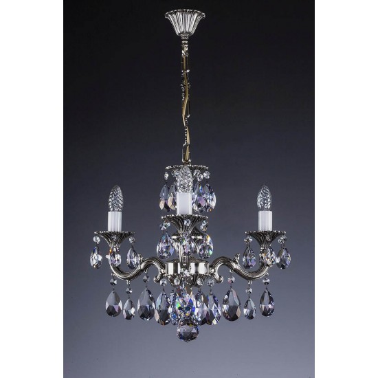 Candelabru Alama, Cristale, Bohemia, E14, L301045CE, Crystal