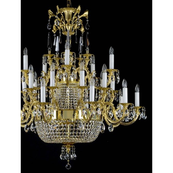 Candelabru Alama, Cristale, Bohemia, E14, L301059CE, Crystal