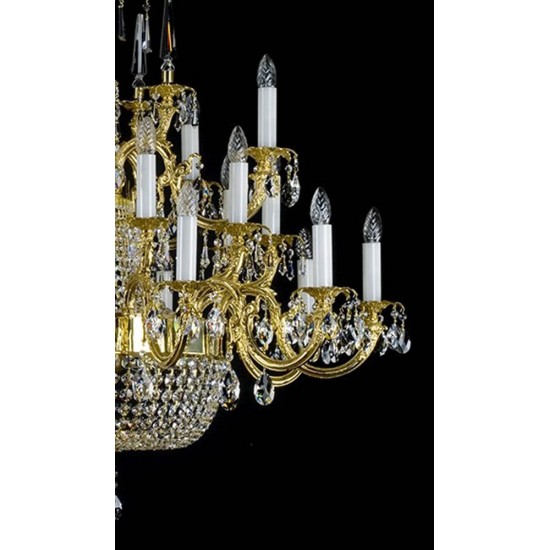 Candelabru Alama, Cristale, Bohemia, E14, L301059CE, Crystal