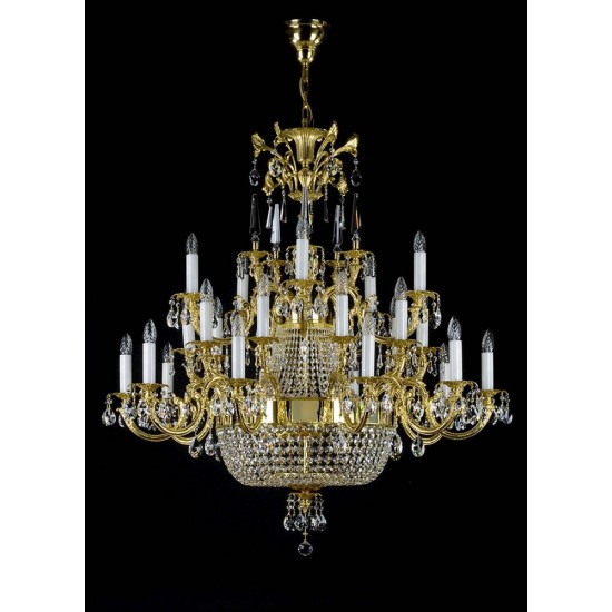 Candelabru Alama, Cristale, Bohemia, E14, L301059CE, Crystal