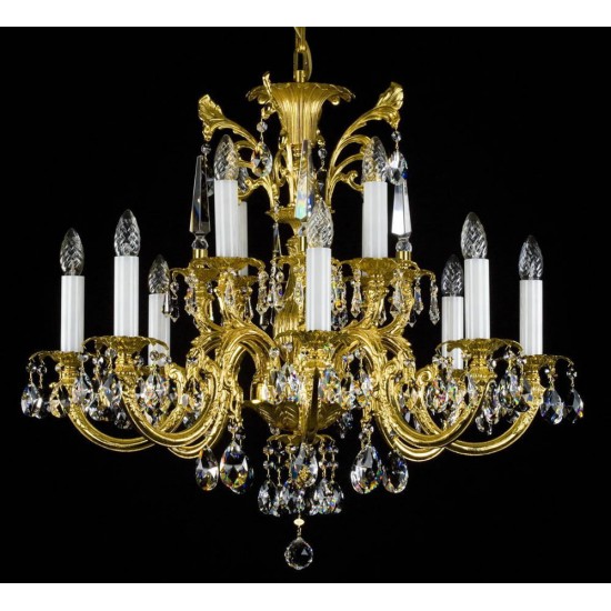 Candelabru Alama, Cristale, Bohemia, E14, L301060CE, Crystal