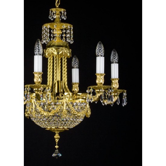 Candelabru Alama, Cristale, Bohemia, E14, L301063CE, Crystal
