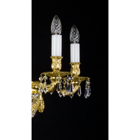 Candelabru Alama, Cristale, Bohemia, E14, L301063CE, Crystal