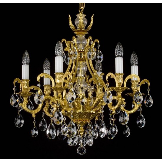 Candelabru Alama, Cristale, Bohemia, E14, L301066CE, Crystal