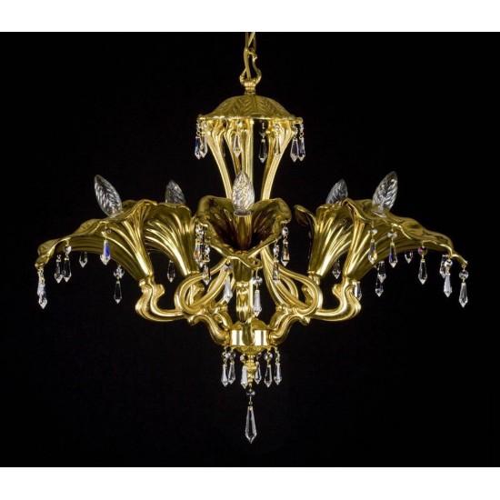 Candelabru Alama, Cristale, Bohemia, E14, L301069CE, Crystal