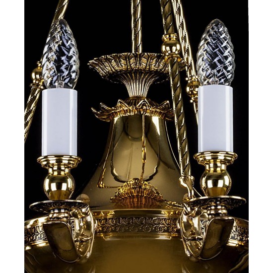 Candelabru Alama, Cristale, Bohemia, E14, L301084, Crystal