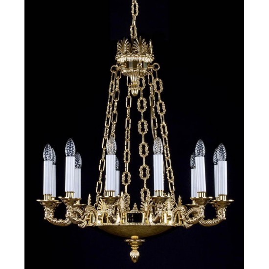 Candelabru Alama, Cristale, Bohemia, E14, L301085, Crystal
